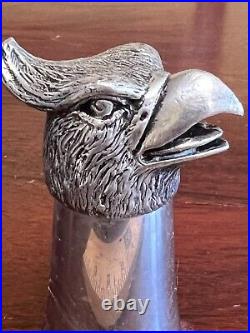 Pewter (poss. Silver Plate) Stirrup Eagle Cup 3.5 Tall Rare Shot Drinking Cup