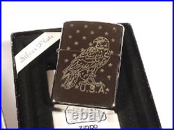 Prl Zippo Silver Plate Plated Eagle Eagle Gold Lighter Fire Lighter