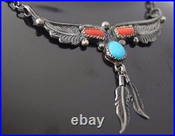 SALE Collectible Sterling Silver 925 Turquoise Navajo Eagle Necklace Pendant RB