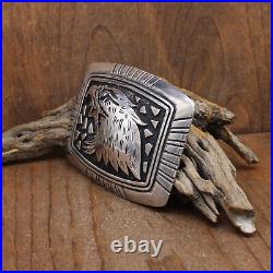 Sterling Silver Domed Eagle Buckle by Navajo Tommy Singer