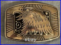 Sterling spectacular Eagle buckle by Thomas Singer lightly worn 3 3/4 domed