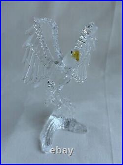 Swarovski Silver Crystal Figurine Bald Eagle on Base # 7670 NR 000002 MIB