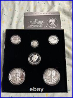 US Mint Limited Edition 2021 Silver Proof Set, American Eagle Collection, 21RCN