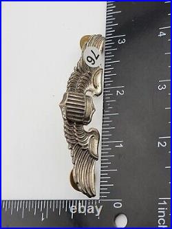 VINTAGE Sterling Silver. 925 WWII Era USAF Pilot Military Wings Eagle Pin. 3 In