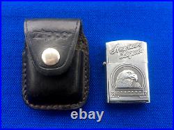 VINTAGE lighter Zippo Benzinova Eagle USA Leather Case