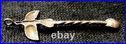 Vintage'79 Sterling Silver Turquoise Inlay Eagle Snuff Miniature Spoon Pendant