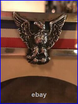 Vintage Lebkucher Sterling Silver Eagle Scout Photo Frame Patriotic