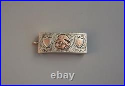 Vintage Mexico Engraved Sterling Silver Eagle Buckle Signed ALC 2.5 x 1