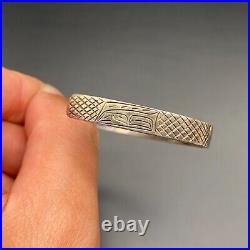 Vintage Northwest ND Eagle Silver Bracelet Cuff 7-1/8