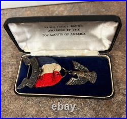 Vintage Sterling Silver Eagle Scout Badge Awarded By Boy Scouts of America withBox