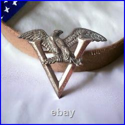 Vintage Sterling Silver WWII US V FOR VICTORY Sweetheart Pin American Eagle
