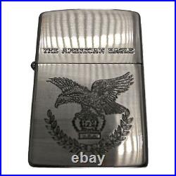 Vintage Zippo 1992 The American Eagle Engraved Design Silver Color Oil Lighter