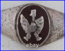 WW2 Poland RING Polish EAGLE wwII WW1 wwI STERLING Silver 830S Coat of Arms RARE