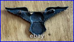 WWII USAAF Civil Air Patrol CAP Sterling Silver Eagle Pilot Wings Pin Robbins Co