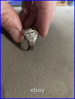 WWII US Army Air Corps sterling silver ring wings propeller Eagle