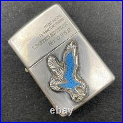 ZIPPO Eagle Turquoise Silver Plate April 1992 Limited Edition