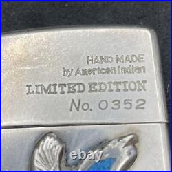 ZIPPO Eagle Turquoise Silver Plate April 1992 Limited Edition