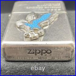 ZIPPO Eagle Turquoise Silver Plate April 1992 Limited Edition 08