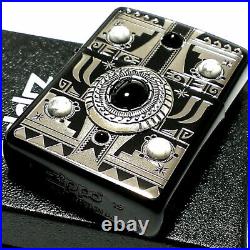 Zippo Armor Case Indian Spirit Eagle Ion Black Onyx Howlite Silver Metal Lighter