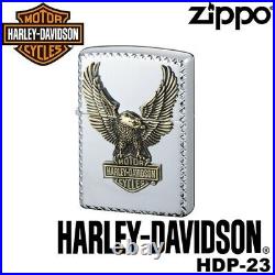 Zippo Harley Davidson Bald Eagle Ibushi Metal Silver Double-Sided Corner Cut