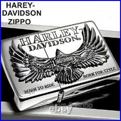 Zippo Harley Davidson Eagle Metal Falcon Silver Lighter