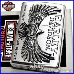 Zippo Harley Davidson Eagle Metal Falcon Silver Lighter