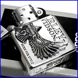 Zippo Harley Davidson Eagle Metal Falcon Silver Lighter