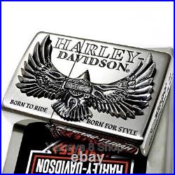 Zippo Harley Davidson Eagle Metal Falcon Silver Lighter