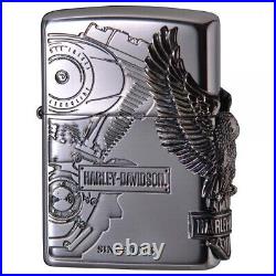 Zippo Harley Davidson HDP-03 Eagle Side Metal Silver Lighter Limited Japan