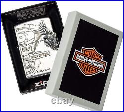 Zippo Harley Davidson HDP-03 Eagle Side Metal Silver Lighter Limited Japan