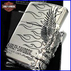 Zippo Harley Davidson HDP-04 Eagle Side Metal Silver Lighter Japan Limited Model