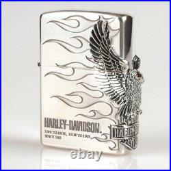 Zippo Harley Davidson HDP-04 Eagle Side Metal Silver Lighter Japan Limited Model