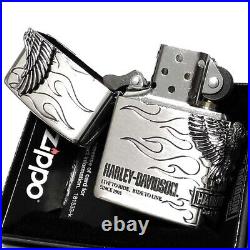 Zippo Harley Davidson HDP-04 Eagle Side Metal Silver Lighter Japan Limited Model