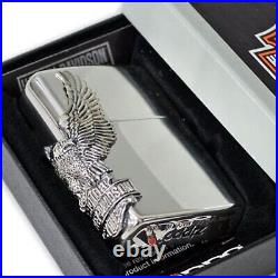 Zippo Harley Davidson HDP-04 Eagle Side Metal Silver Lighter Japan Limited Model