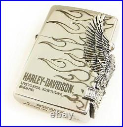 Zippo Harley Davidson HDP-04 Eagle Side Metal Silver Lighter Japan Limited Model