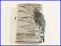 Zippo Harley Davidson HDP-04 Eagle Side Metal Silver Lighter Japan Limited Model