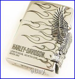 Zippo Harley Davidson HDP-04 Eagle Side Metal Silver Lighter Japan Limited Model