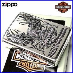 Zippo Harley Davidson HDP-07 Silver Metal Bald Eagle Lighter Japan Limited Model