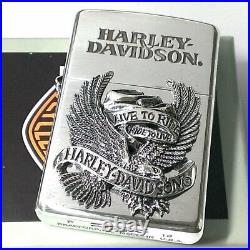 Zippo Harley Davidson HDP-08 Silver Metal Bald Eagle Lighter Japan Limited Model