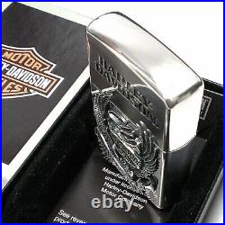 Zippo Harley Davidson HDP-08 Silver Metal Bald Eagle Lighter Japan Limited Model