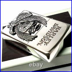 Zippo Harley Davidson HDP-08 Silver Metal Bald Eagle Lighter Japan Limited Model