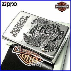 Zippo Harley Davidson HDP-08 Silver Metal Bald Eagle Lighter Japan Limited Model