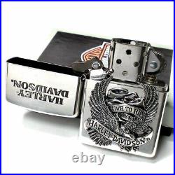 Zippo Harley Davidson HDP-08 Silver Metal Bald Eagle Lighter Japan Limited Model