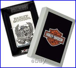 Zippo Harley Davidson HDP-08 Silver Metal Bald Eagle Lighter Japan Limited Model