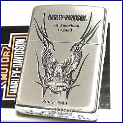 Zippo Harley Davidson HDP-10 Silver Metal Bald Eagle Lighter Japan Limited Model