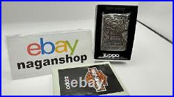 Zippo Harley Davidson HDP-28 Eagle 3 Sides Metal Silver Lighter Limited Japan