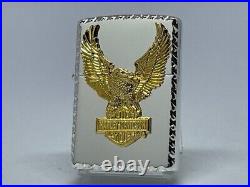 Zippo Harley Davidson Japan Limited Big Gold Eagle Metal Silver Plating HDP-21