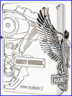 Zippo Harley-Davidson Silver Eagle Three-Sided Processing Lighter