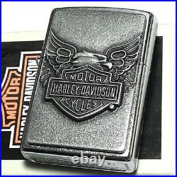 Zippo Oil Lighter Harley Davidson Silver Metal Eagle New